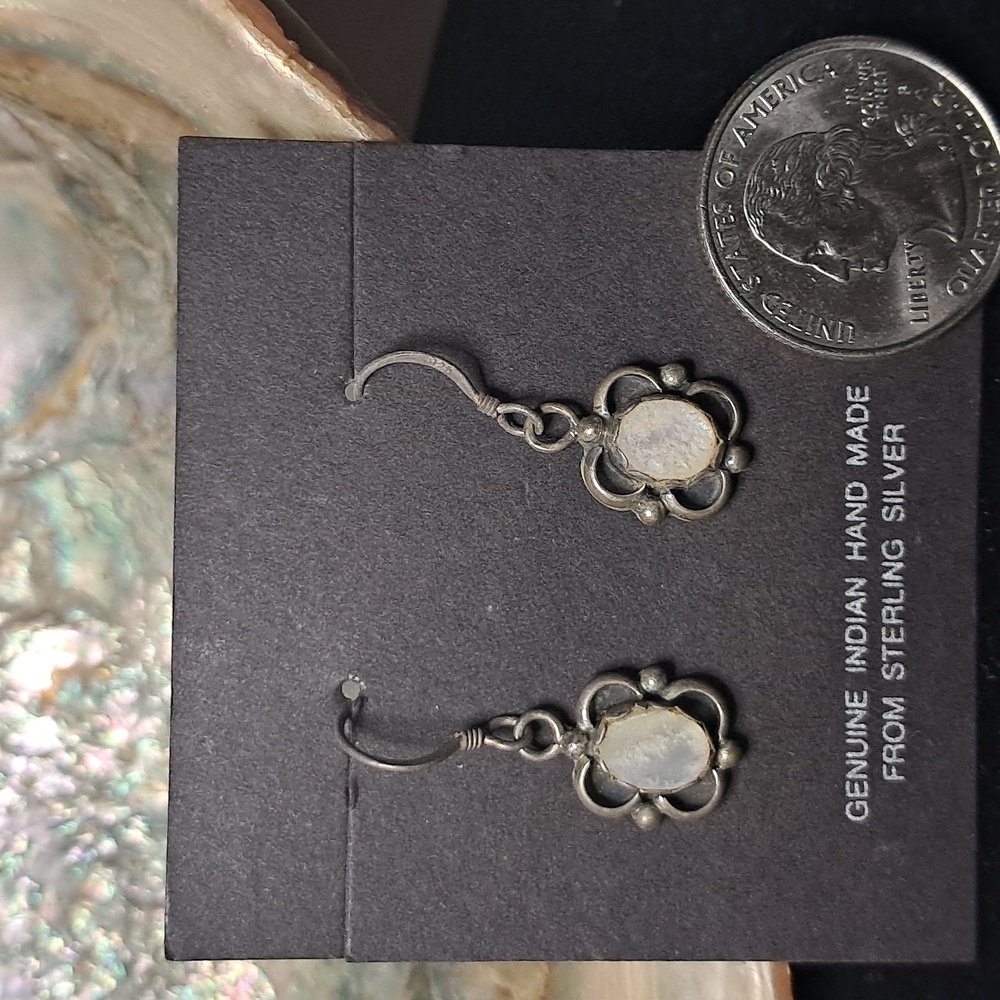 Navajo Sterling Earrings with Abalone